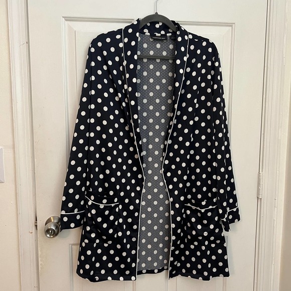 Polka dot silky pajamas from something navy size large - Picture 2 of 6